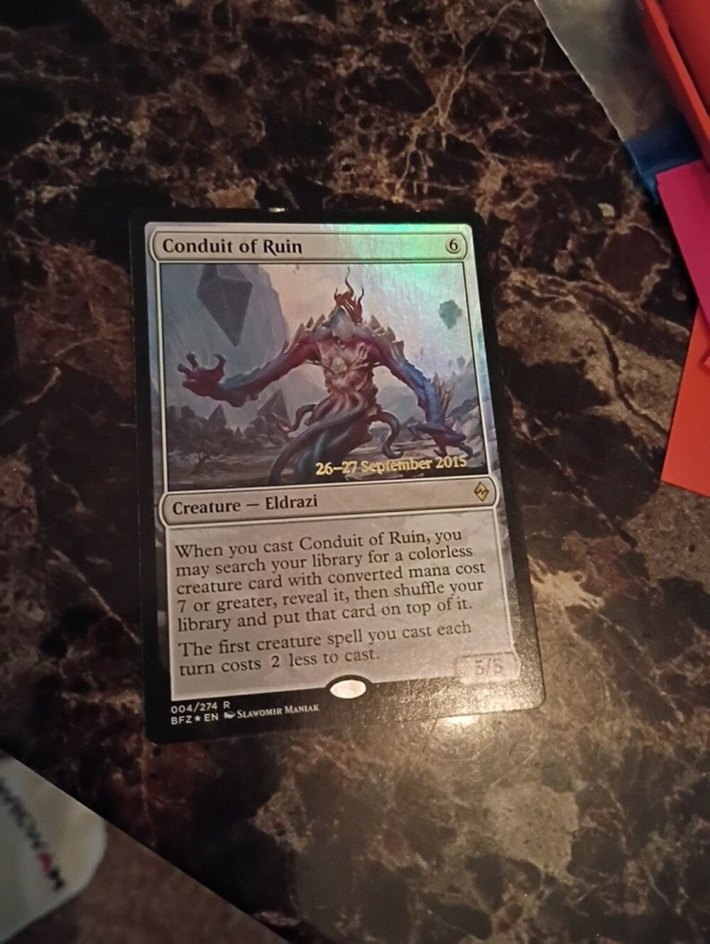 Conduit of Ruin Holographic Trading Card - Black